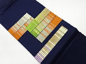 リサイクル　変わり縞模様織出し名古屋帯